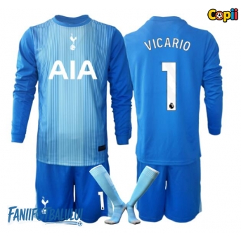 Tottenham Hotspur Guglielmo Vicario #1 Portarii Echipament de Fotbal Replică 2025-26 Copii Deplasare Mâneci Lungi (+ Șorturi)